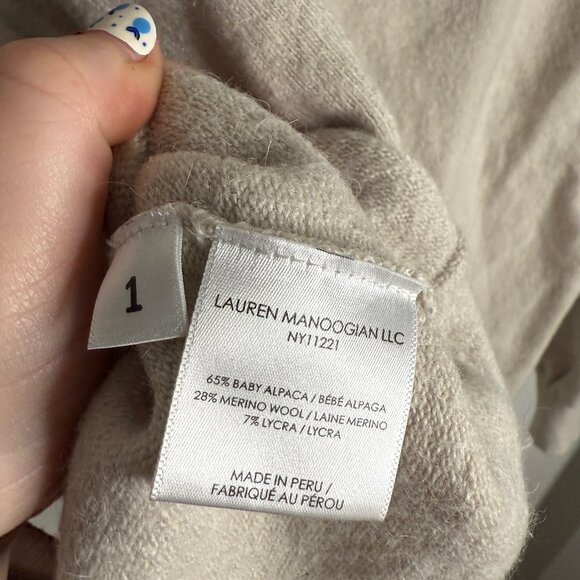 Lauren Manoogian Women's‎ 1 Oversized Crewneck Sweater Soft Knit Pullover Chic - Picture 5 of 6